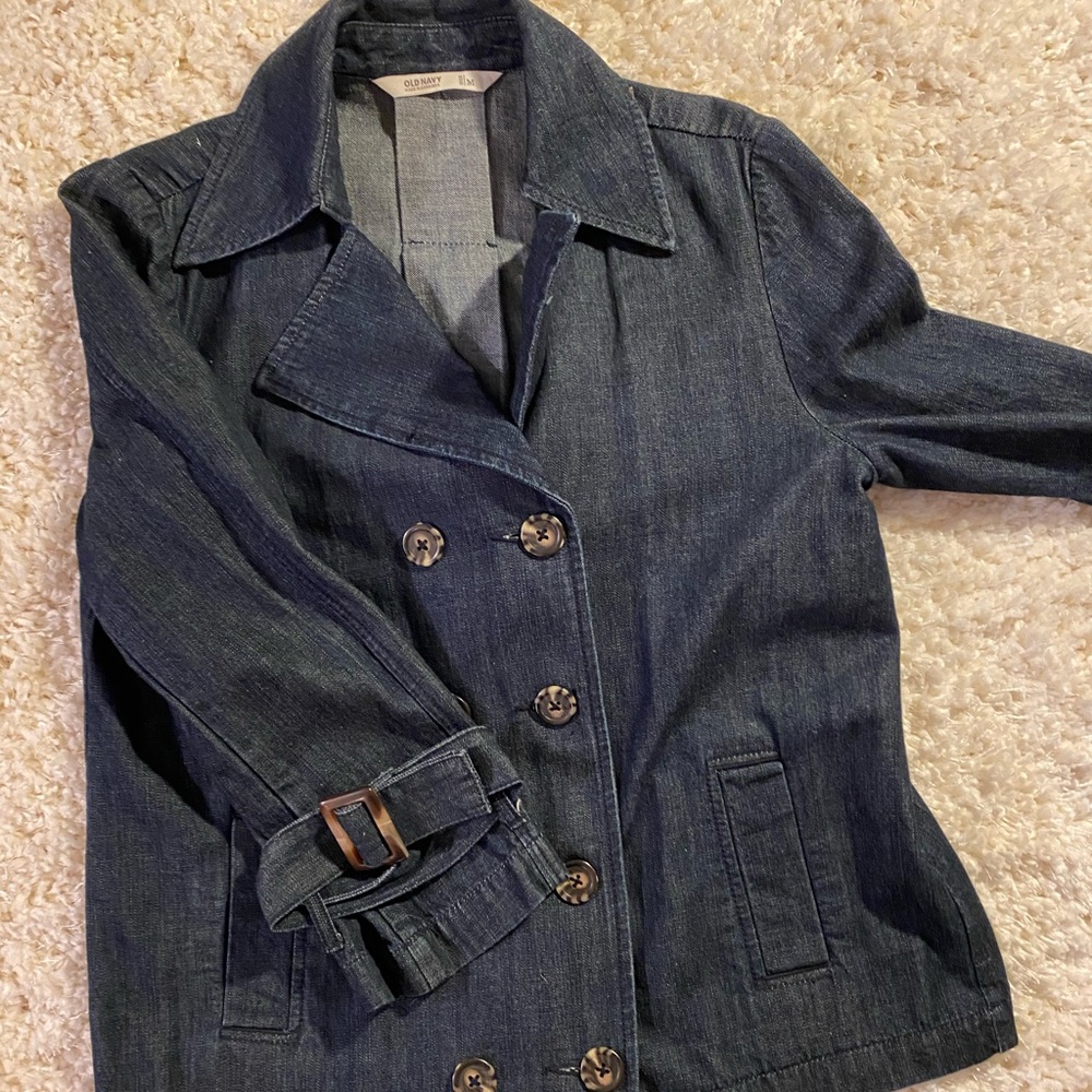 Vintage Old Navy Denim Peacoat with cuffed sleve